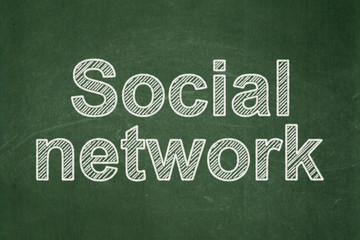 Fototapeta na wymiar Social network concept: Social Network on chalkboard background