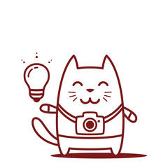 Character photographer with a camera line art