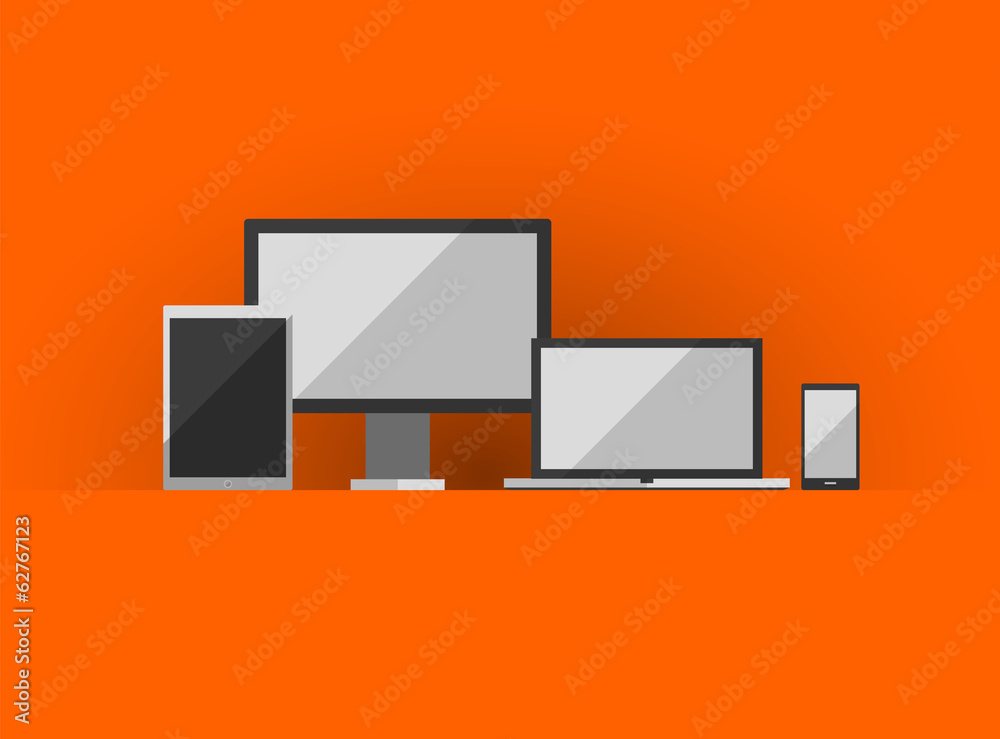 Wall mural vector responsive ui flat design concept