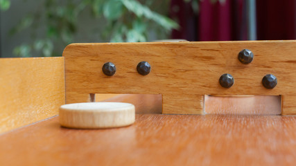 Typical dutch wooden boardgame - Sjoelen