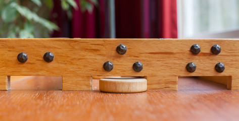 Typical dutch wooden boardgame - Sjoelen