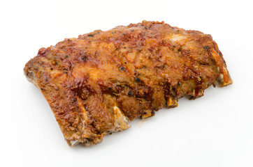 Ribs bbq pork isolated white background