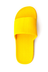 Yellow slippers isolated white background