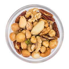 Various Nuts in Bowl Top