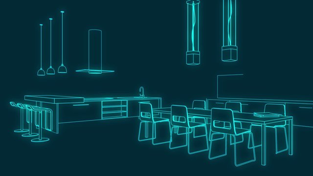 Animation K&uuml;chenplan neon