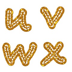 U,V,W,X, Buchstaben,Crandall,Gold