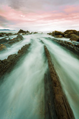Barrika beach with green haze