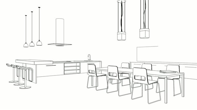 Animation K&uuml;chenzeichnung