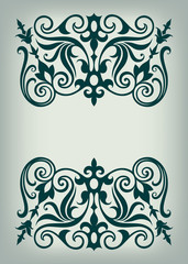 vintage border frame decorative ornate calligraphy vector