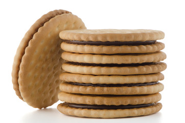 Sandwich biscuits with chocolate filling