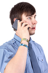 Young businessman calling by phone