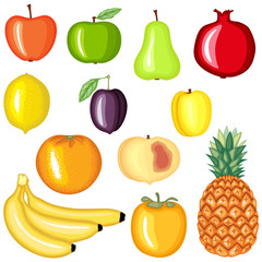 Cartoon fruit set