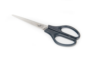 Metal scissors isolated on white background