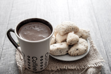 Fresh baked savoury scones and coffee