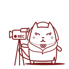 Character rich lady in a fur coat and a necklace line art