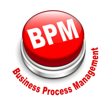 3d illustration of bpm business process management button