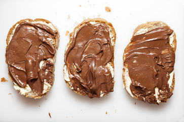 Bread with chocolate cream
