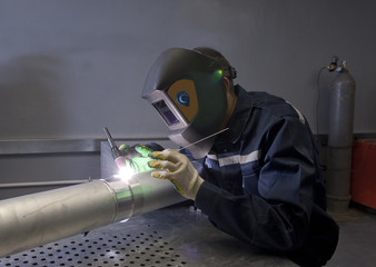 Metal Welder at work