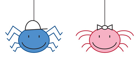 Spider symbol boy and girl