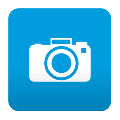 Etiqueta estilo app azul simbolo camara fotografica