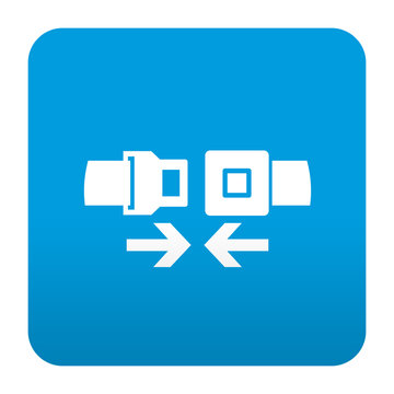 Etiqueta tipo app azul simbolo cinturon de seguridad