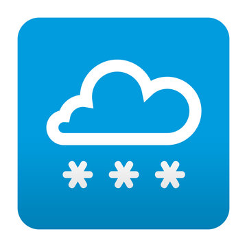 Etiqueta tipo app azul simbolo nieve