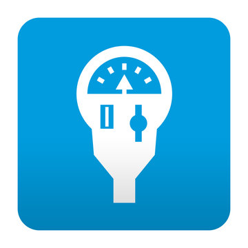 Etiqueta tipo app azul simbolo parquimetro