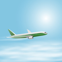Illustration of airplane in the sky