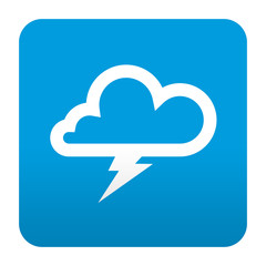 Etiqueta tipo app azul simbolo tormenta