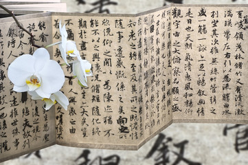 Orchid and calligraphy © tiantan