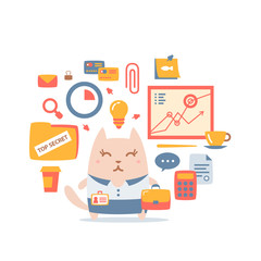 Character businessman in woman business suit colorful flat compo