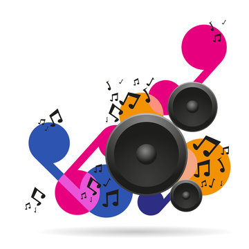 Abstract music background with speakers