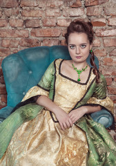 Beautiful woman in medieval dress