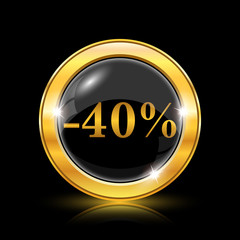 40 percent discount icon