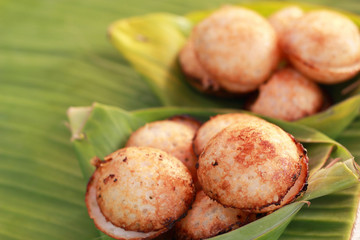 Coconut milk mix sugar and flour. - Kind of Thai sweetmeat