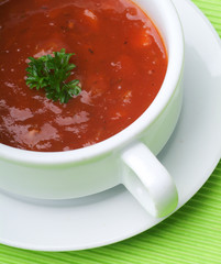 tomato soup with background