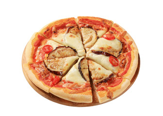 Eggplant and cheese pizza