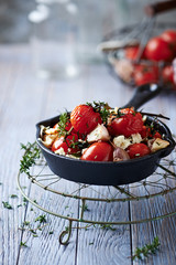 Oven-Baked Cherry Tomatoes with Garlic and Feta