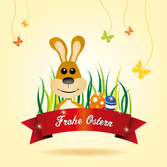 Karte Hintergund Hase Frohe Ostern