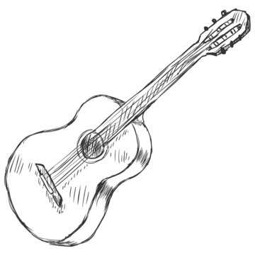 recommend clip art: Vector Sketch Acoustic Guitar