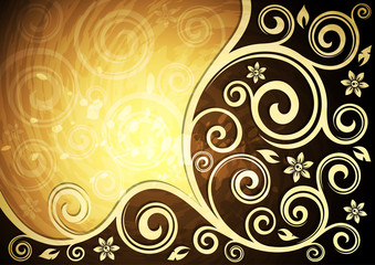 Abstract vintage floral vector illustration.