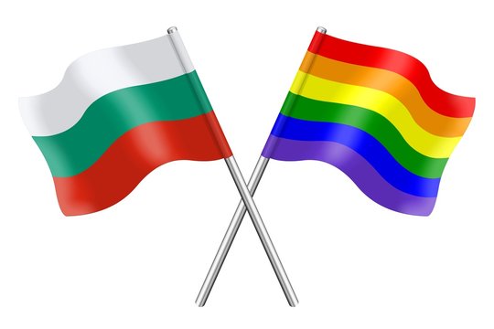 Flags : Bulgaria and rainbow