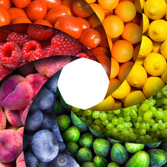 fruit backgrounds as a shutter - healthy eating concept