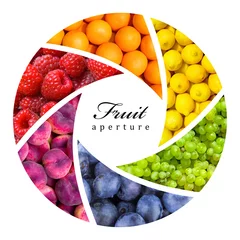 Zelfklevend Fotobehang fruit backgrounds as a shutter - healthy eating concept © Viktar Malyshchyts