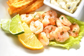 Close-Up of Spicy Shrimp Salad