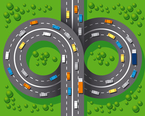 road junction of highway