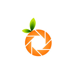 Photography Aperture in an orange- Logo for photographer