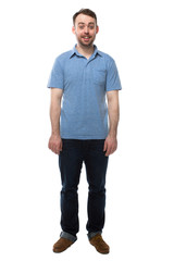 Vivacious young man with a surprised expression