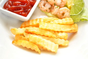 Side Dish of Fries with Catsup