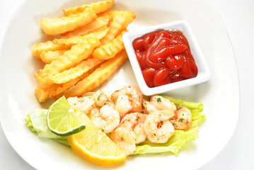 Shrimp Dinner with a Side of Catsup